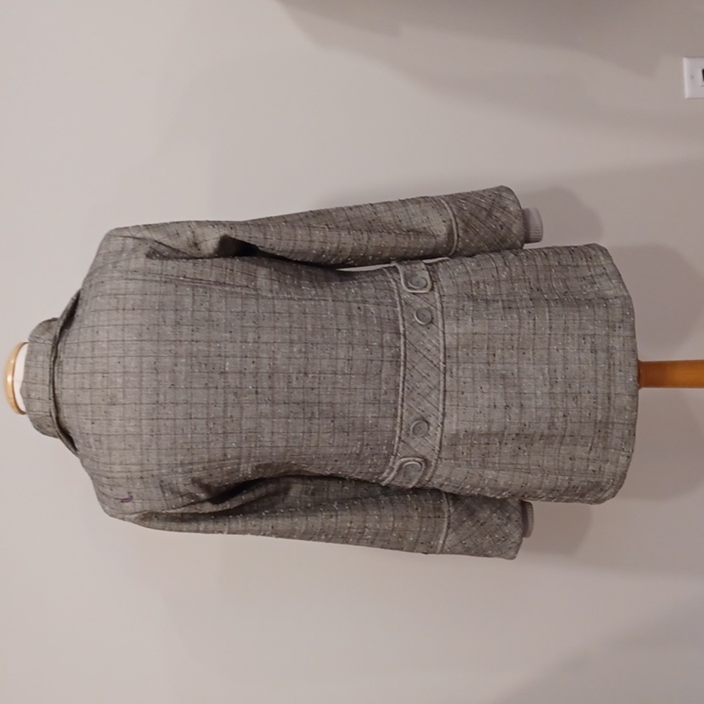 Lole Nubby Tweed Windowpane Fleece Lined Fall Coat- Sz. Sm - Picture 7 of 16